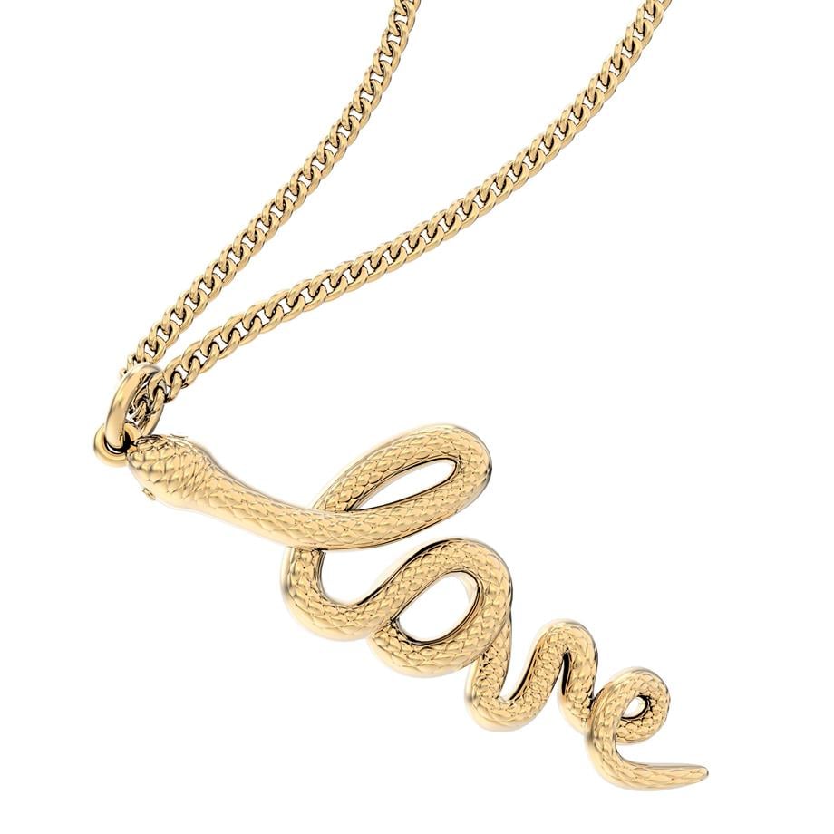 Chocli 18 Ayar Altın Kaplama Kolye Love Snake