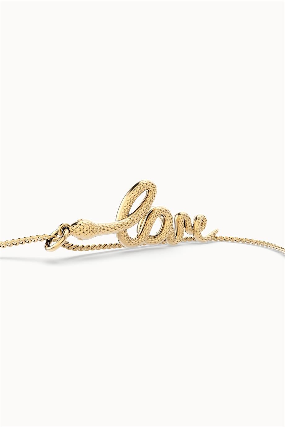 Chocli 18 Ayar Altın Kaplama Kolye Love Snake