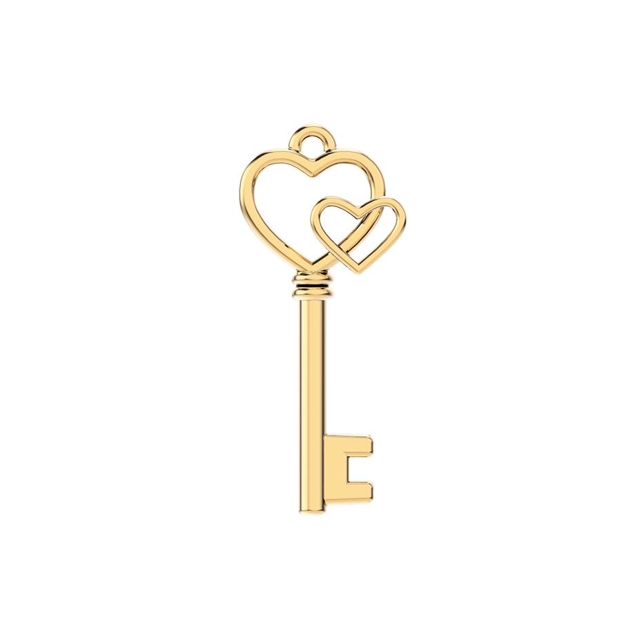 Chocli 18 Ayar Altın Kaplama Kolye Love Key
