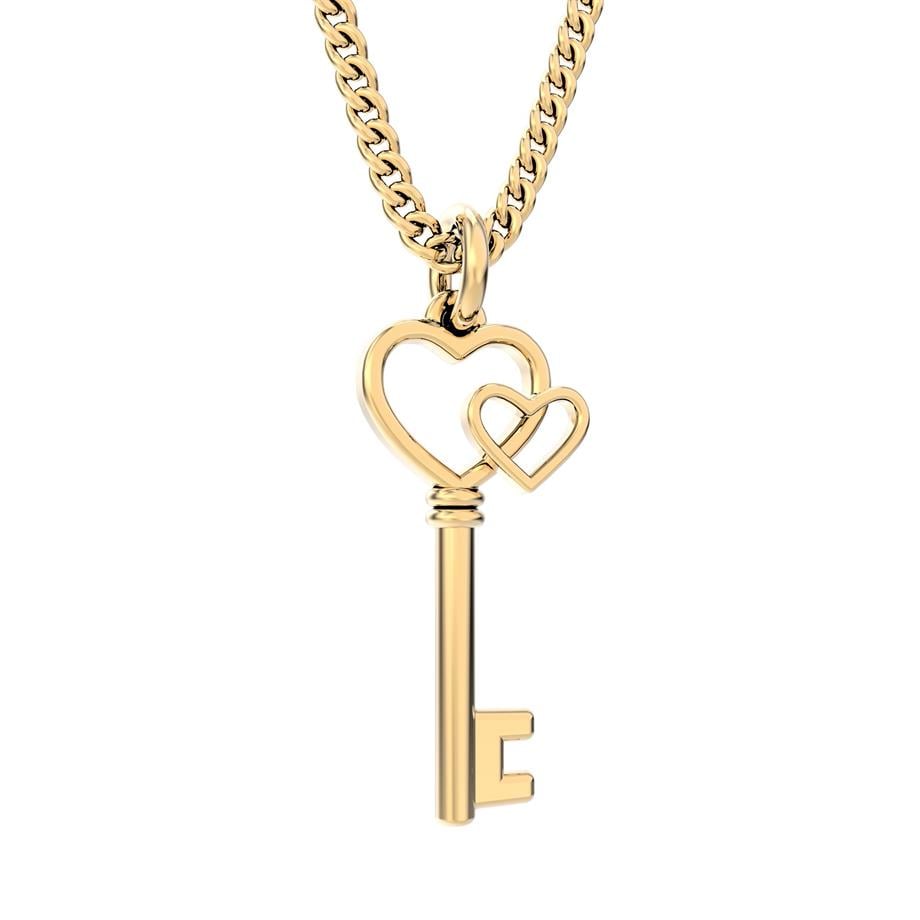 Chocli 18 Ayar Altın Kaplama Kolye Love Key