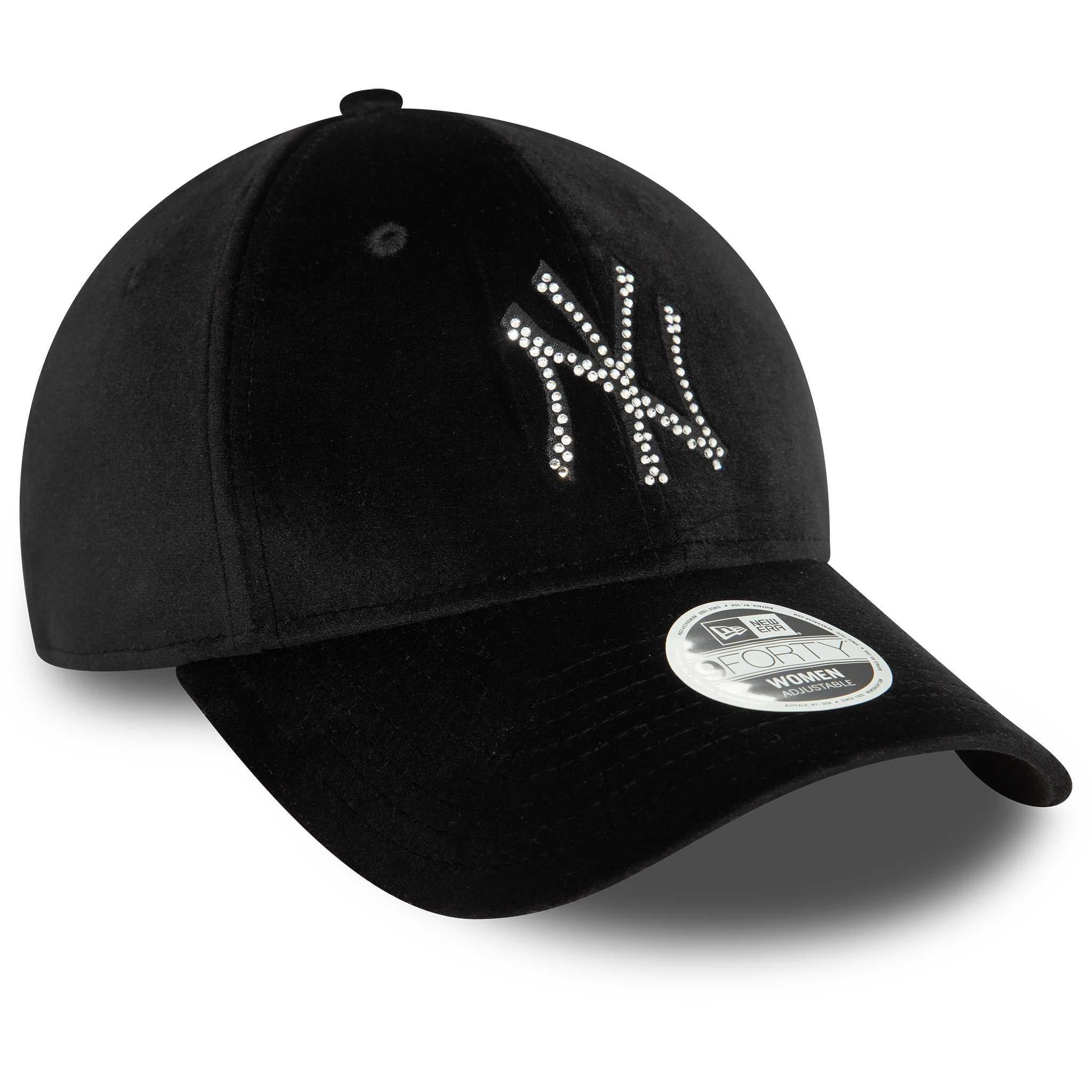 New Era Kadın Şapka Wmns Velour Diamante 9forty New York Yankees Black