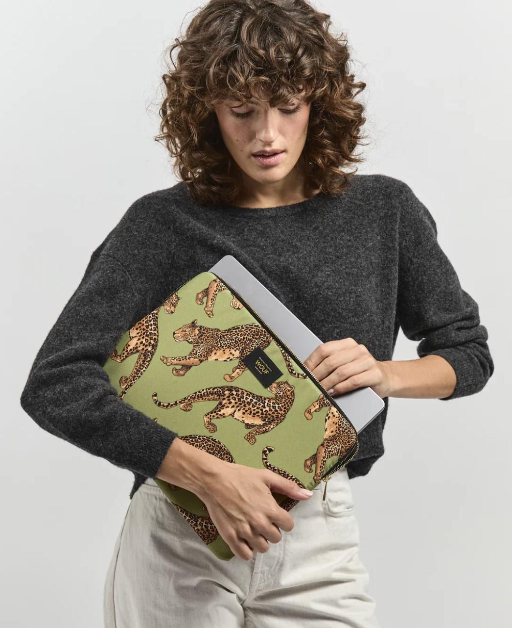 Wouf Laptop Kılıfı Daily Olive Leopard 15