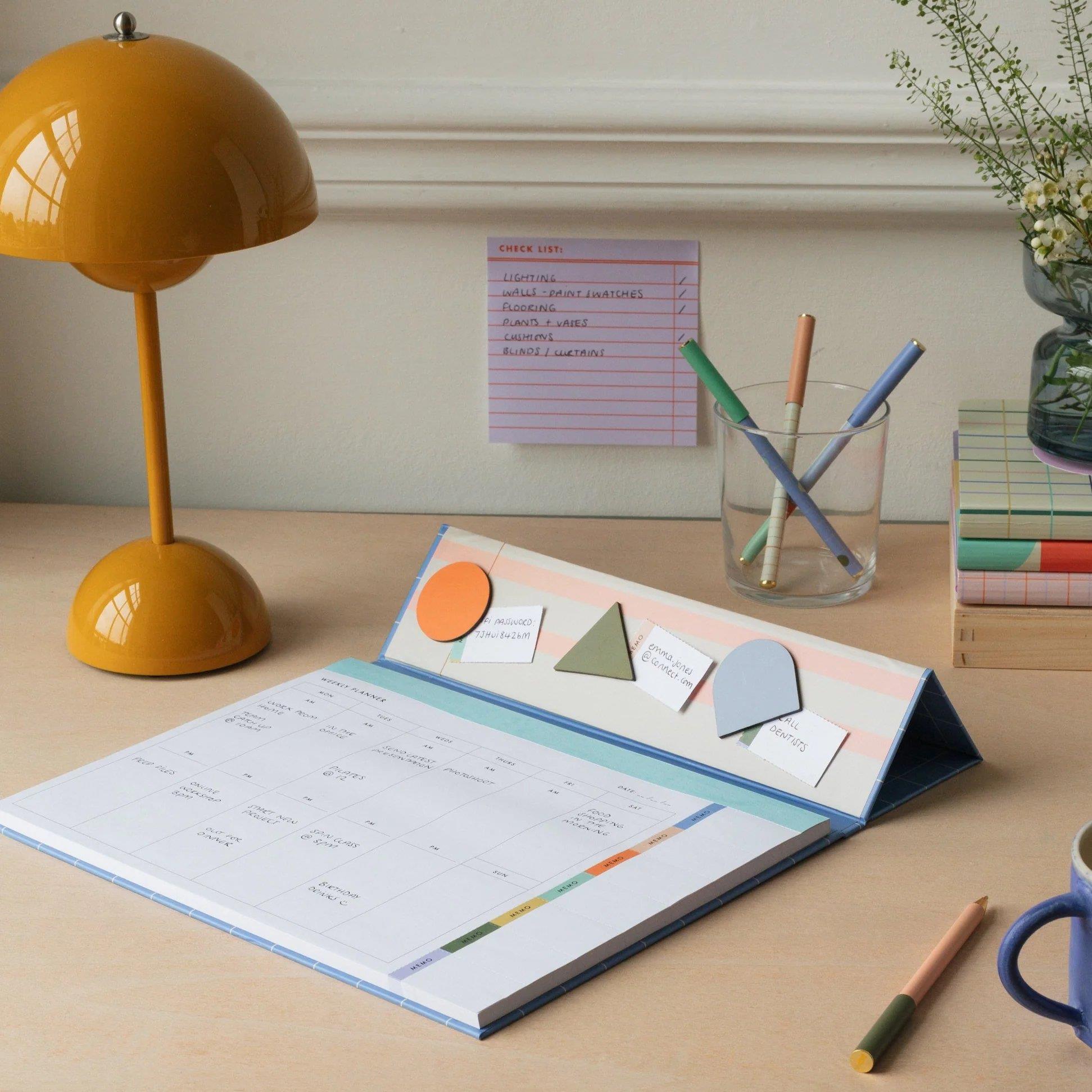 Kikkerland Inkerie Magnetic Weekly Desk Planner-Manyetik Haftalık Masa Planlayıcısı