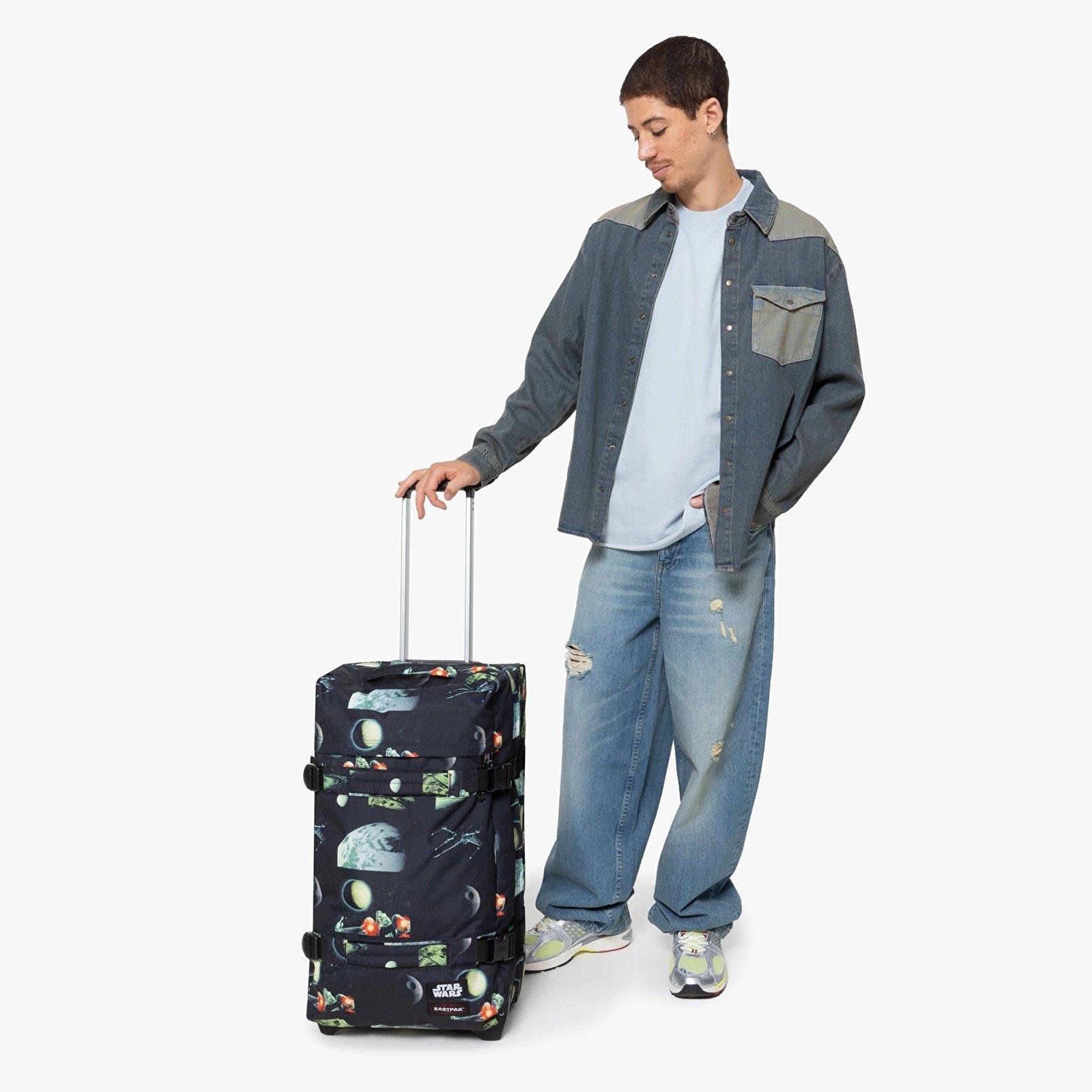 Eastpak 2 Tekerlekli Bavul, Valiz TRANSITR M SW GALAXY BLACK