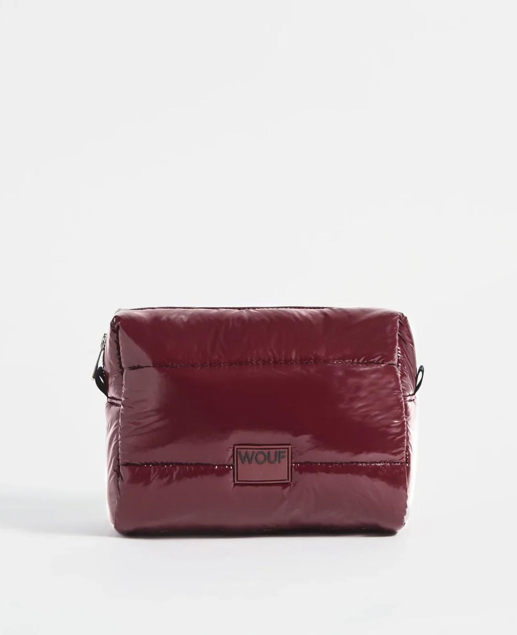 Wouf Makyaj Çantası Toiletry Bag Quilted Burgundy Glossy