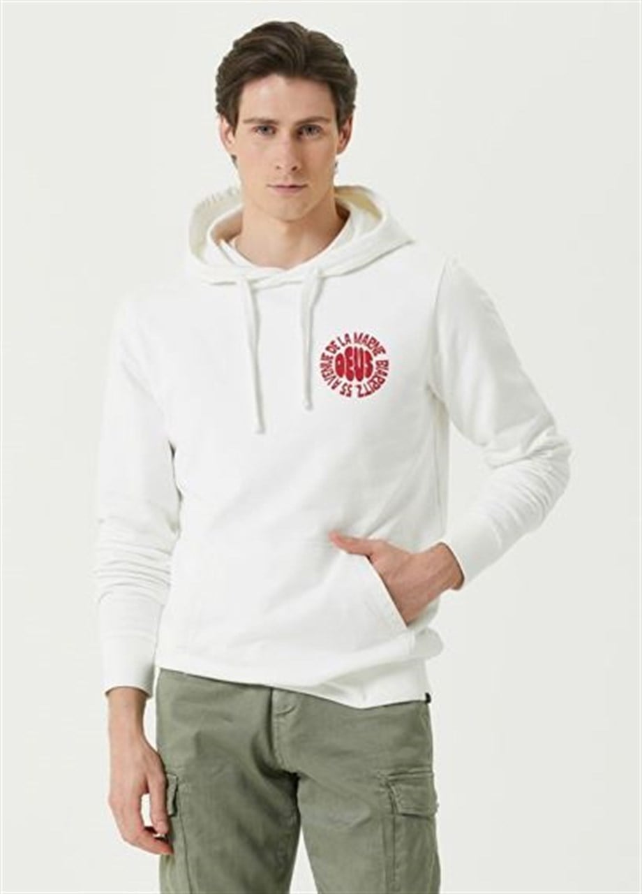 Deus Ex Machina Kapüşonlu Sweatshirt Marine Beyaz