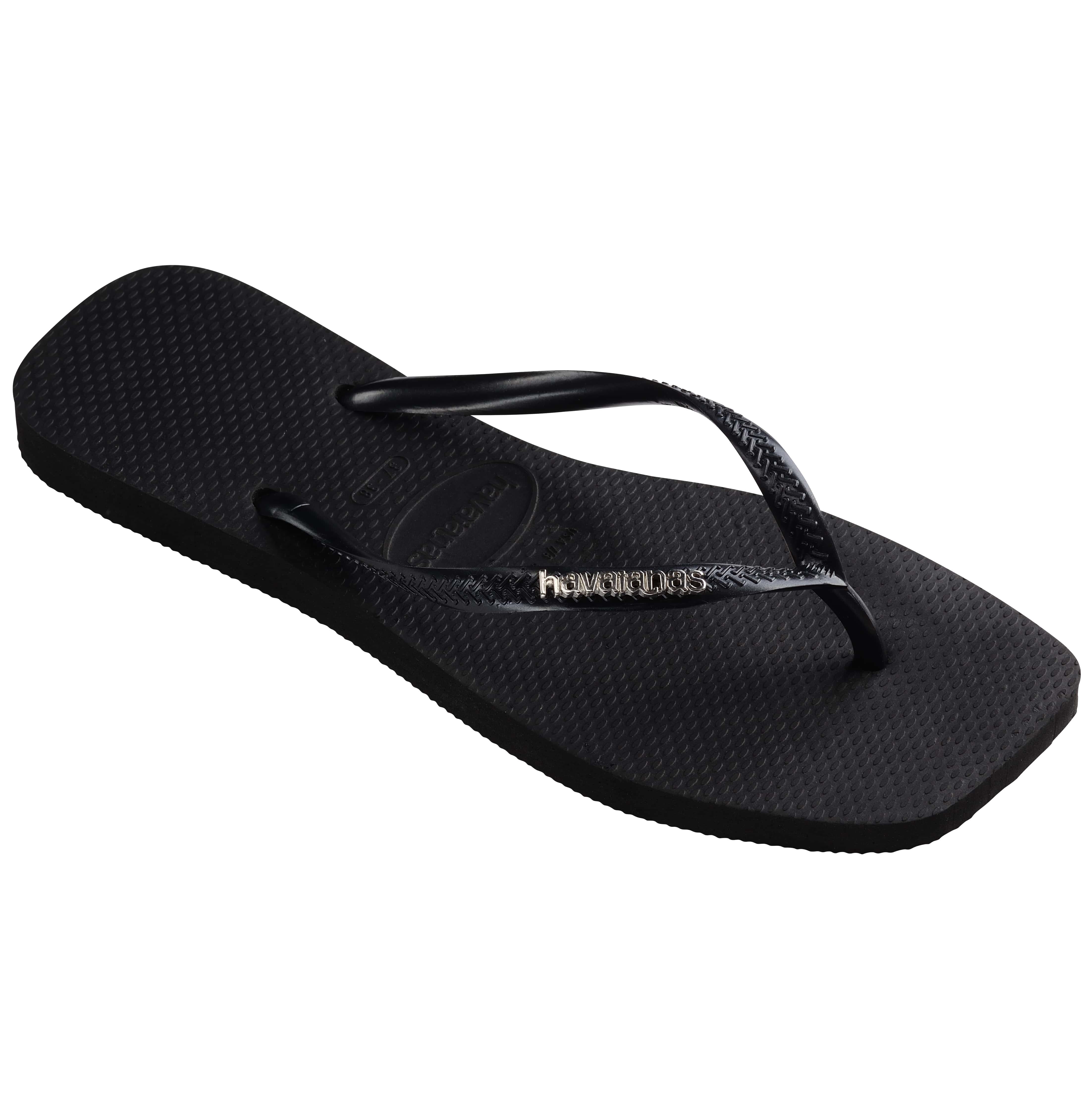 Havaianas Parmakarası Terlik Square Logo Metallic Black/Silver