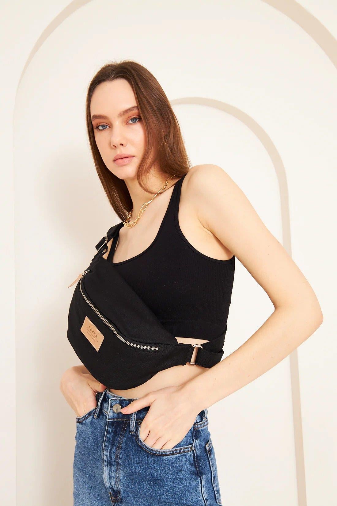 Pupba Bel Çantası Mojo Siyah / Nikel