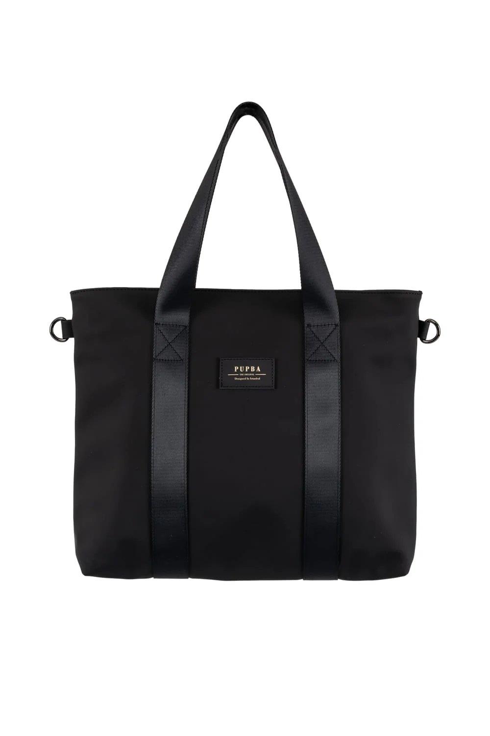 Pupba Omuz Çantası Yaga Large X Tote Bag Deri Siyah
