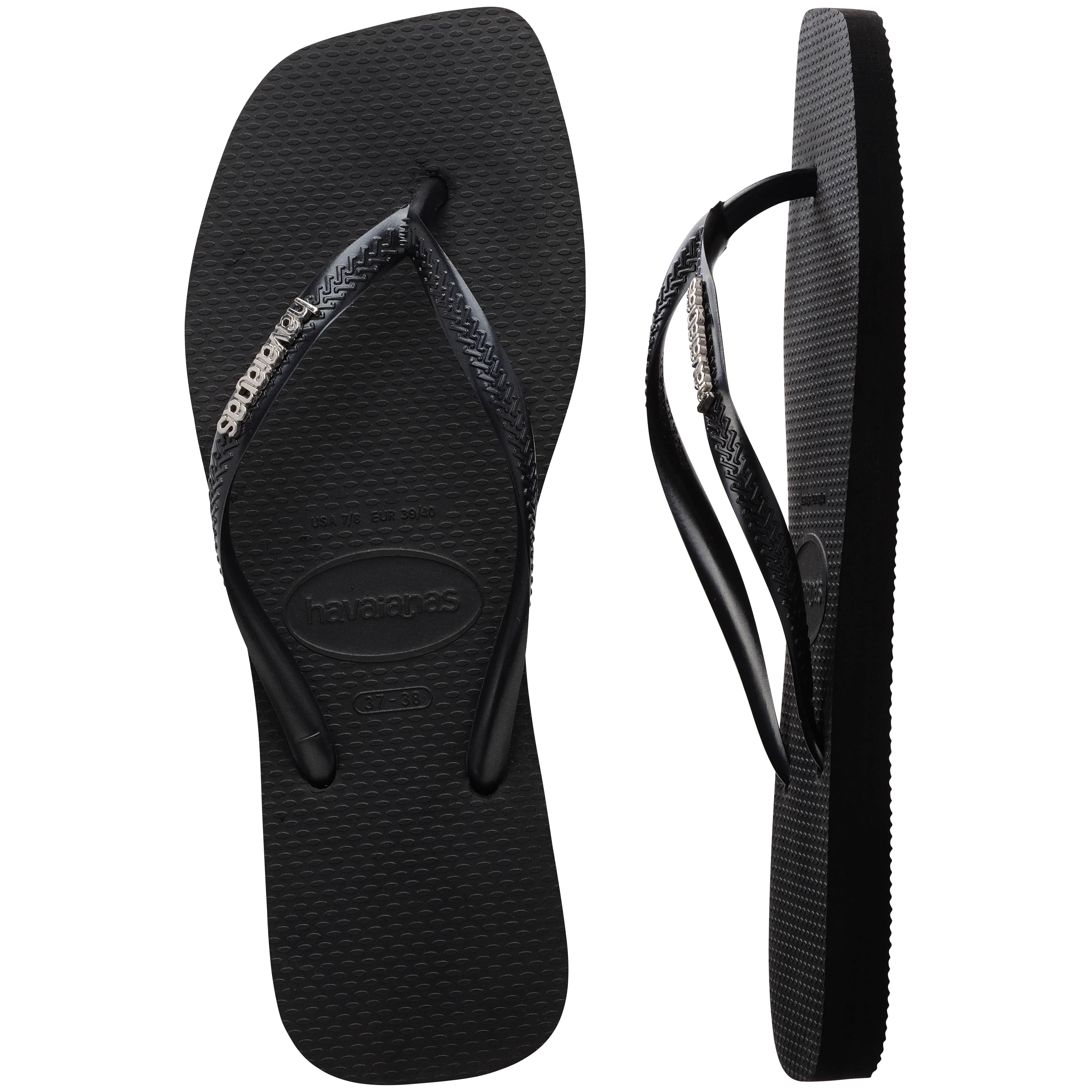 Havaianas Parmakarası Terlik Square Logo Metallic Black/Silver