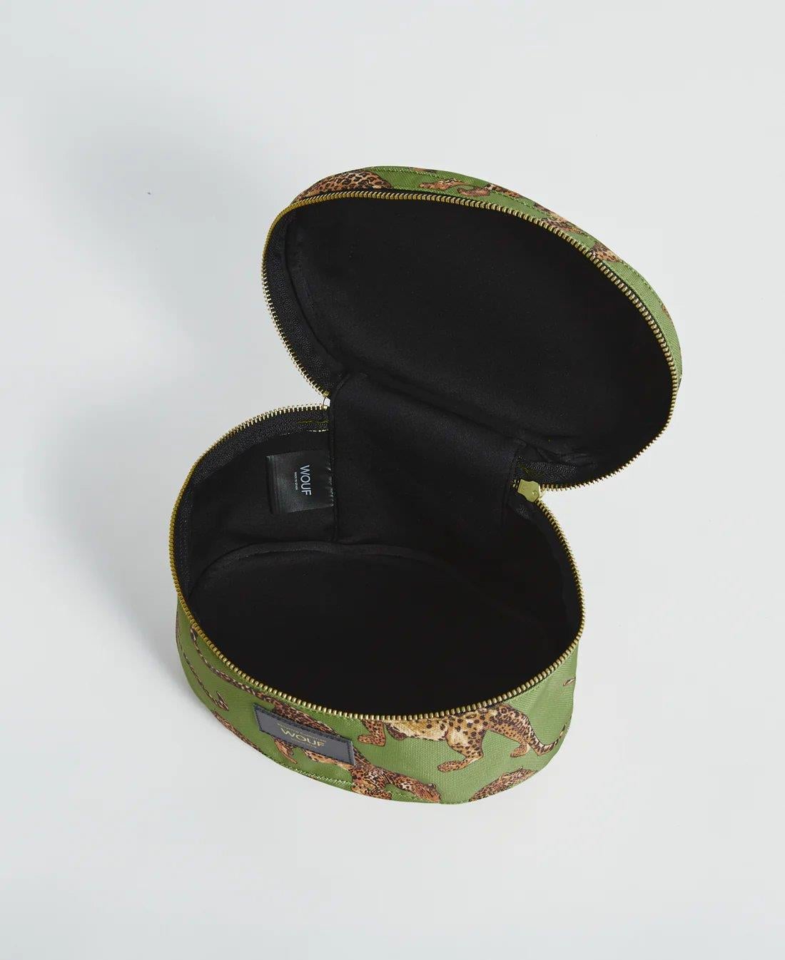 Wouf Makyaj Çantası Vanity Bag Daily Olive Leopard