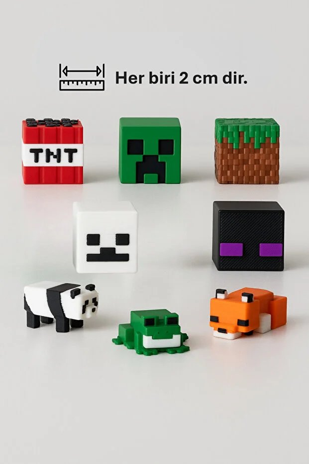 3D Minecraft Figür Seti 8li