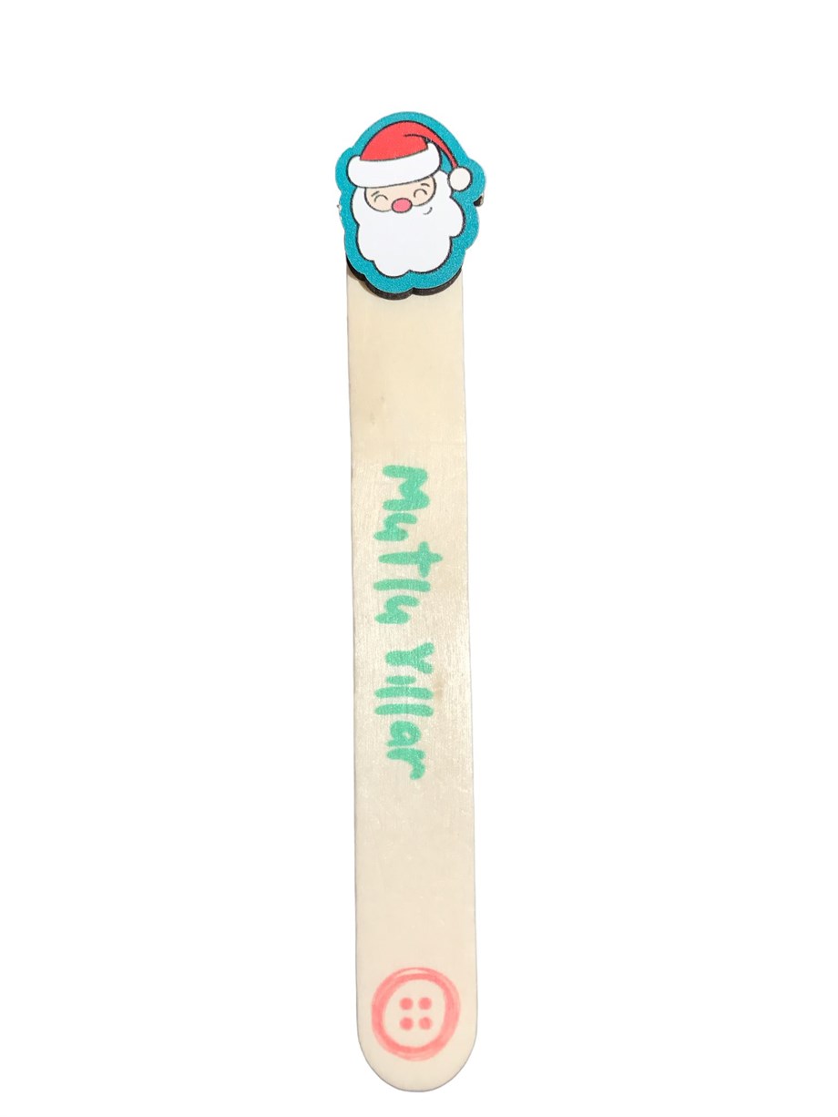 Hipster Deer Ahşap Kitap Ayraci Mutlu Yıllar Noel Baba 3_HDYYKA06