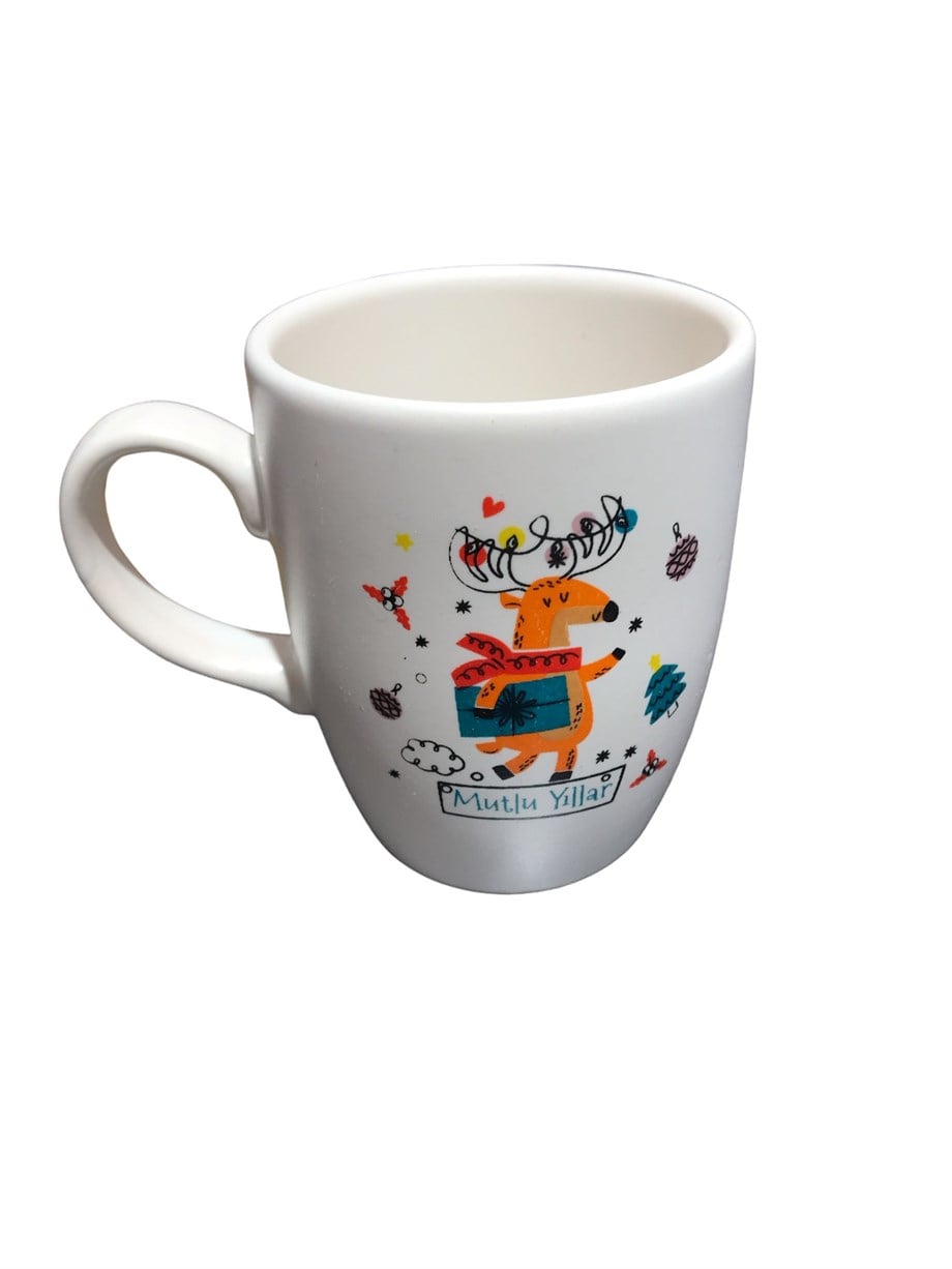 Hipster Deer Kupa Seramik Mutlu Yıllar Geyik 2_HDKUPYIL07