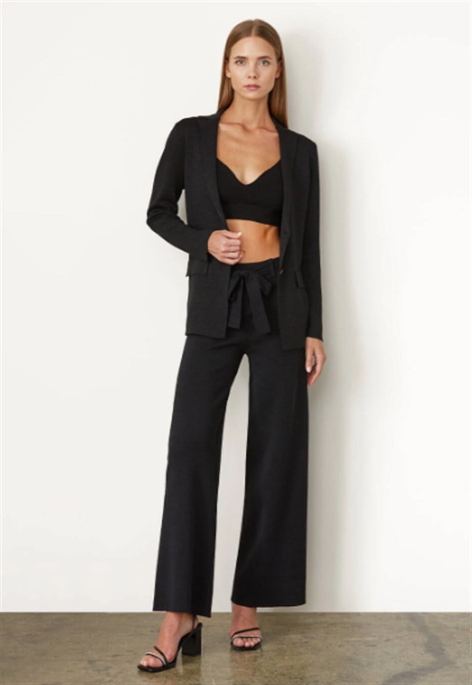 Knitss Triko Crop Merino Yün  Siyah