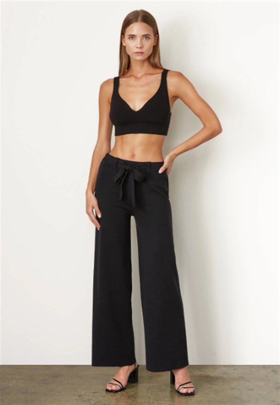 Knitss Triko Crop Merino Yün  Siyah
