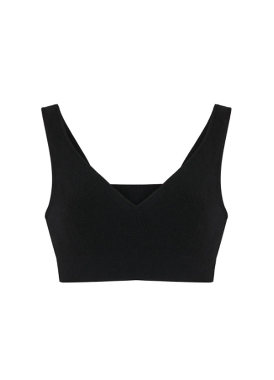 Knitss Triko Crop Merino Yün  Siyah