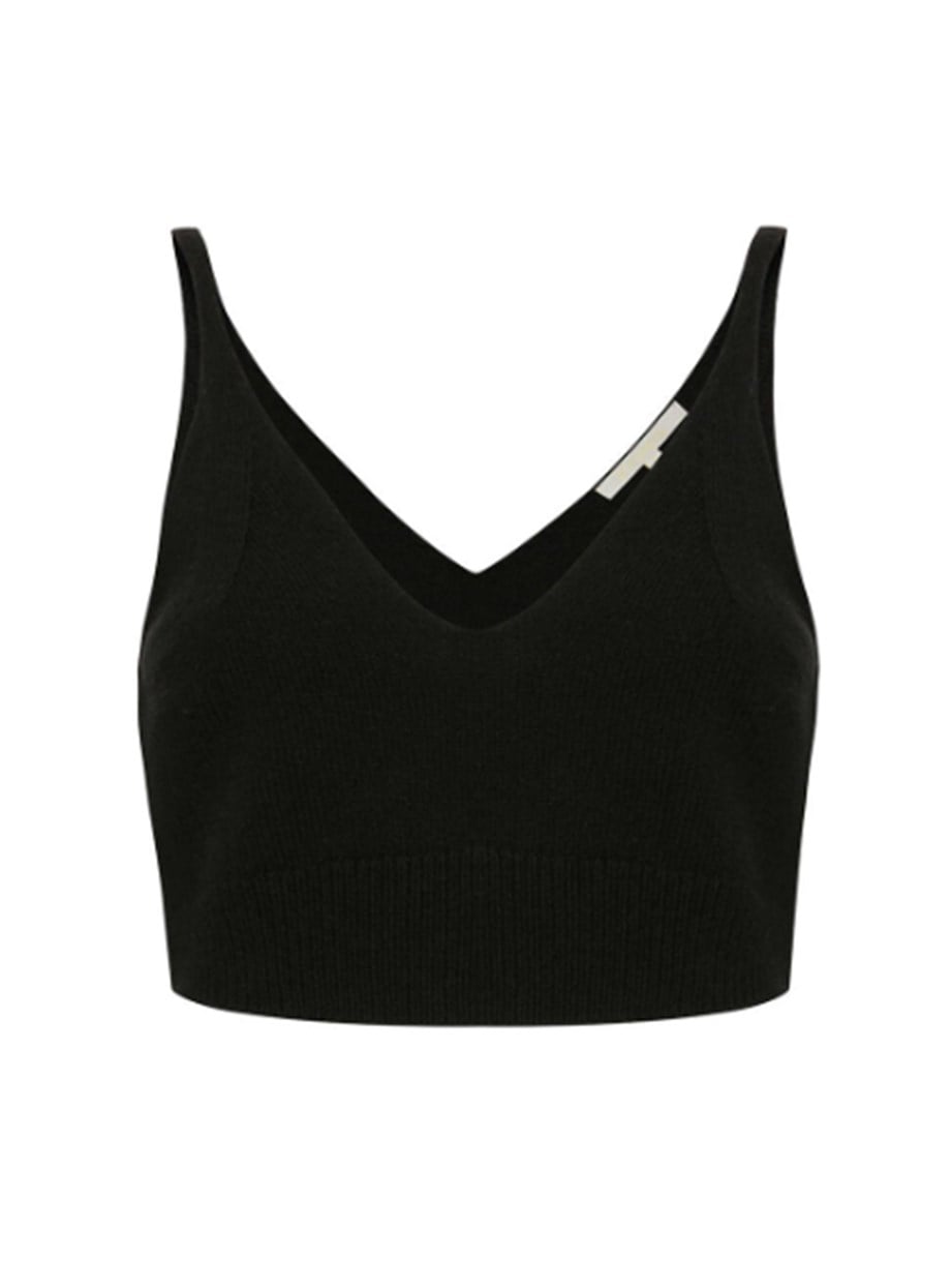 Knitss Triko Üst Kaşmir Karışımlı Yün  Siyah