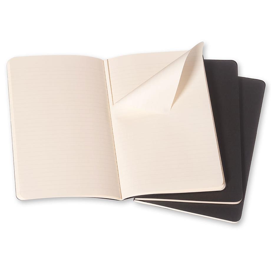 Moleskine Defter Cahiers 13 x 21 cm. Siyah Çizgili