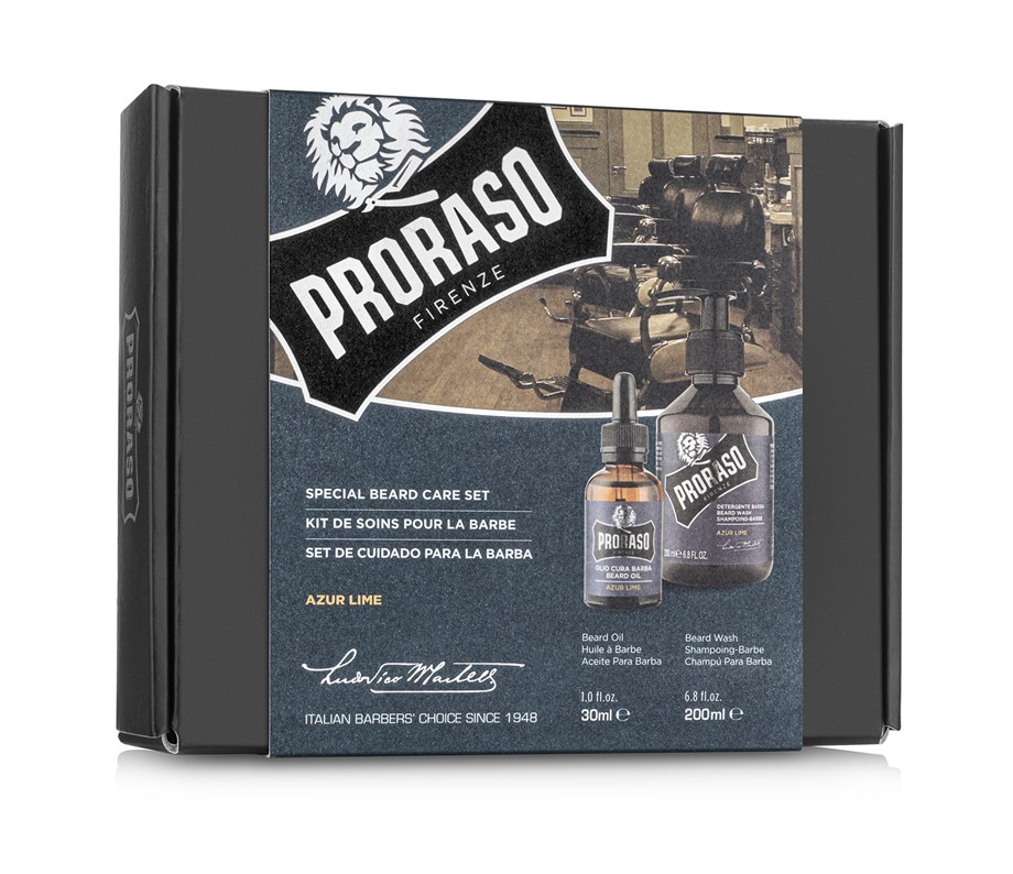Proraso Duo Sakal Seti Bakım Yağı + Şampuan Azur Lime
