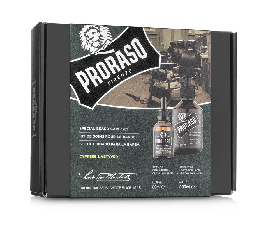 Proraso Duo Sakal Seti Bakım Yağı + Şampuan Cypress & Vetyver