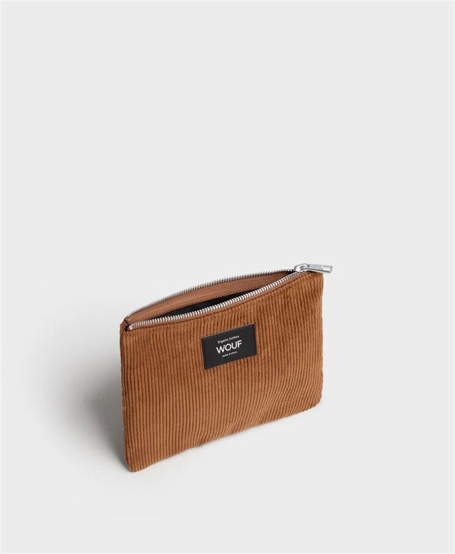 Wouf Clutch, El Çantası Pouch Corduroy Caramel