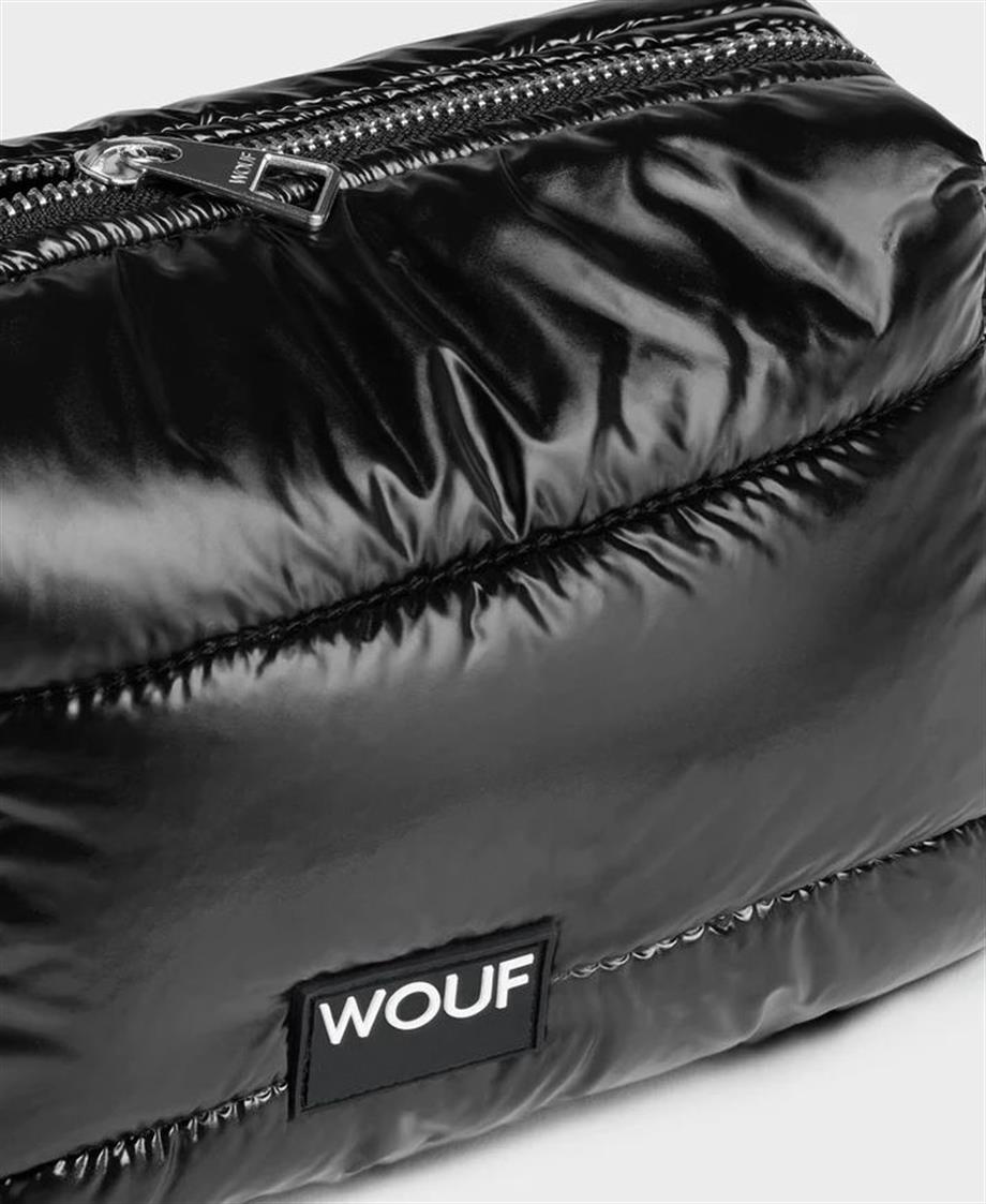 Wouf Makyaj Çantası Toiletry Bag Quilted Black Glossy