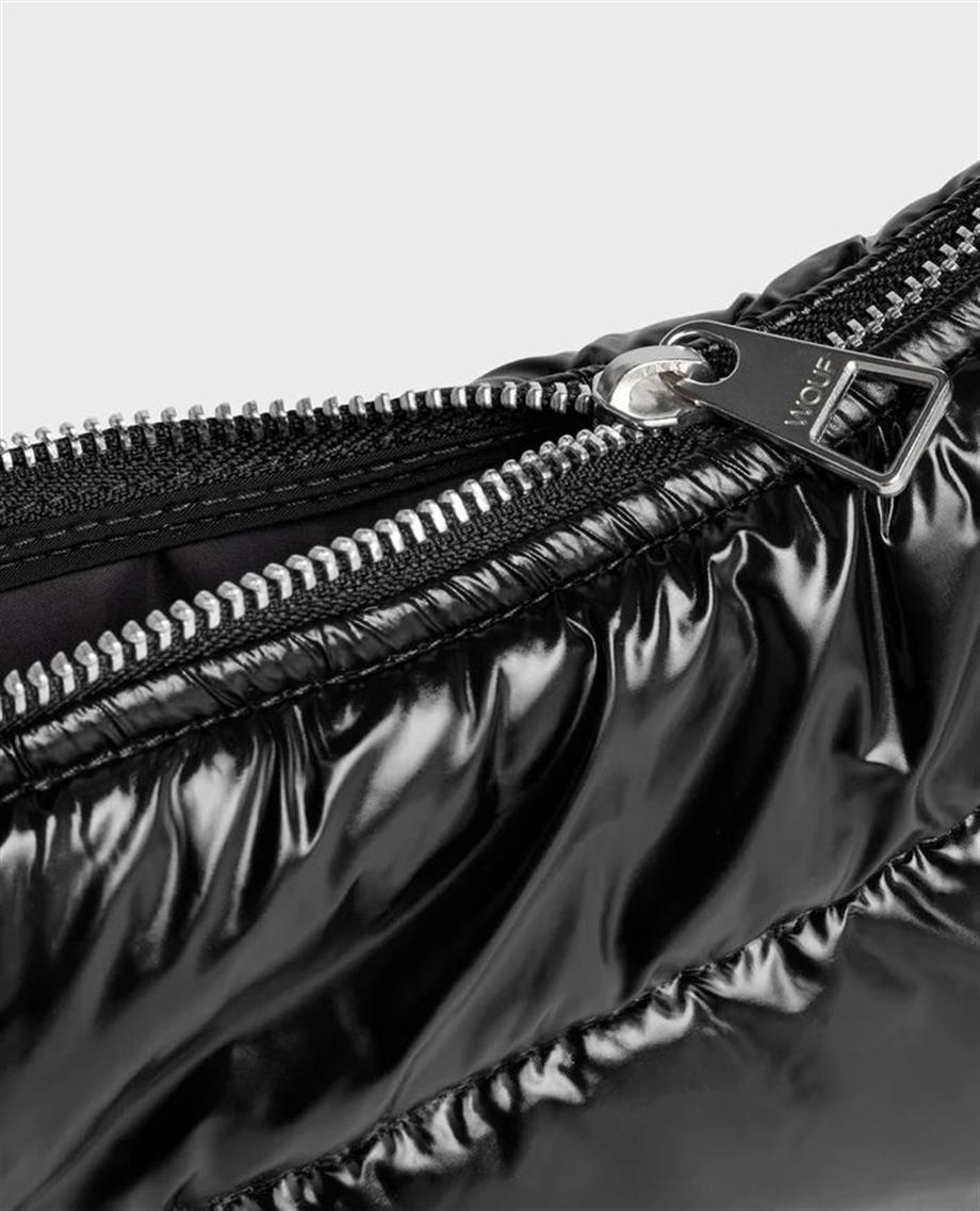Wouf Omuz Çantası Quielted Line Black Glossy
