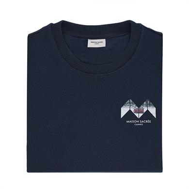 Maison Sacrée Sweatshirt Sur La Neige Lacivert Baskılı