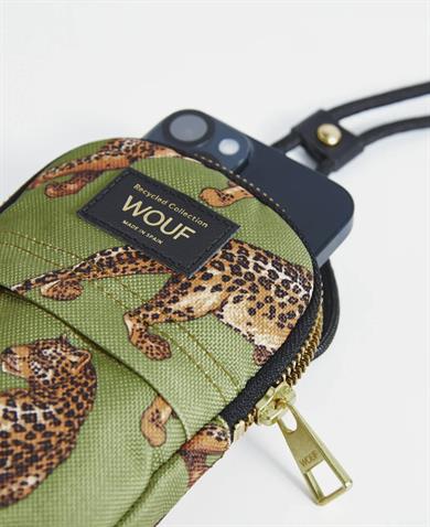 Wouf Telefon Çantası Crossbody Phone Bag Daily Olive Leopard