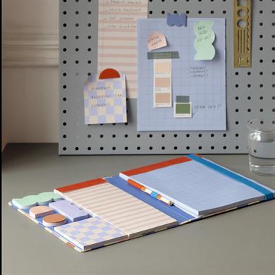 Kikkerland Inkerie Notepad with Sticky Notes Set and Pen-Yapışkanlı Not Seti Ve Kalemli Defter