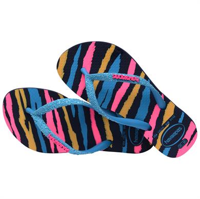Havaianas Çocuk Terlik Kids Slim Glitter Navy Blue/Turquoise