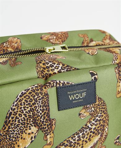 Wouf Makyaj Çantası Large Toiletry Bag Daily Olive Leopard