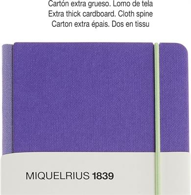 Miquelrius Notebook 1839 - Retro Sert Kapak Çizgisiz Defter Mor