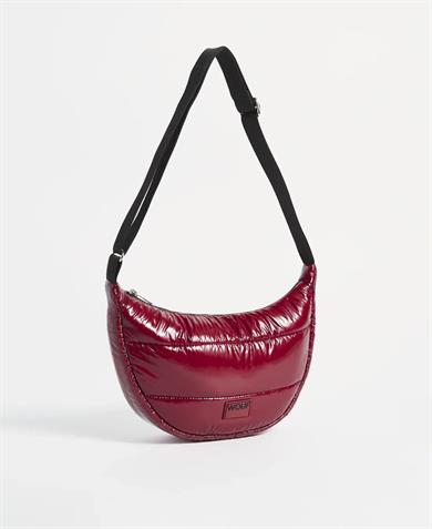 Wouf Omuz Çantası Crossbody Bag Quilted Burgundy Glossy