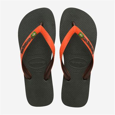 Havaianas Parmakarası Terlik Brasil Mix Olive Green/Sunset Orange