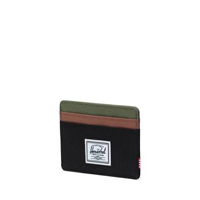 Herschel Kartlık Charlie Cardholder Black/Four Leaf Clvr/Sddle Brn