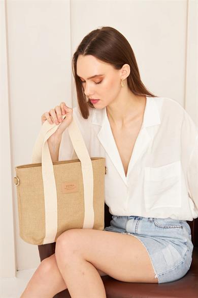 Pupba Omuz Çantası Yaga Tote Bag Taba