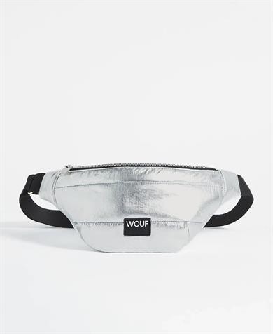 Wouf Bel Çantası Waist Bag Quilted Silver Glossy