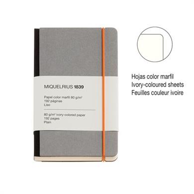 Miquelrius Notebook 1839 - Retro Gri Sert Kapak Çizgisiz Defter