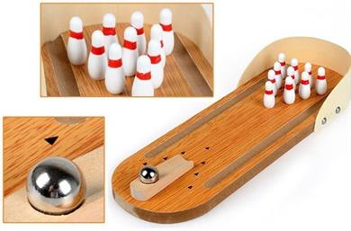 Ahşap Masaüstü Bowling Oyunu