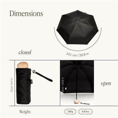 Original Duckhead Ultra Kompakt Şemsiye The Mini Black
