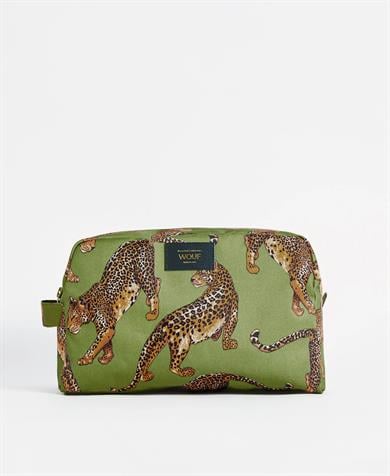 Wouf Makyaj Çantası Large Toiletry Bag Daily Olive Leopard