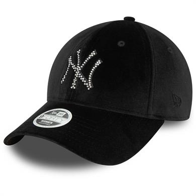 New Era Kadın Şapka Wmns Velour Diamante 9forty New York Yankees Black