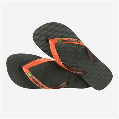 Havaianas Parmakarası Terlik Brasil Mix Olive Green/Sunset Orange