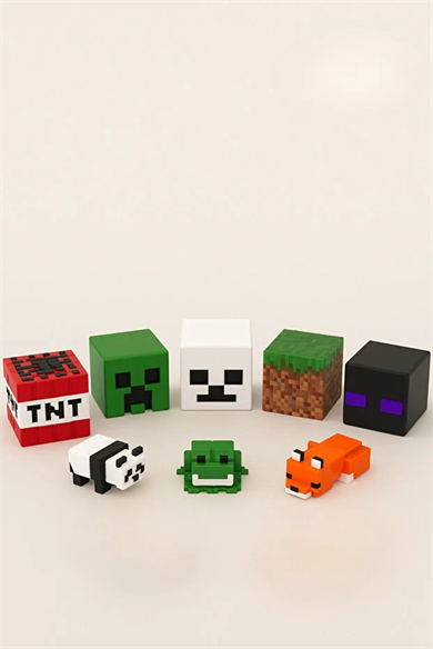 3D Minecraft Figür Seti 8li