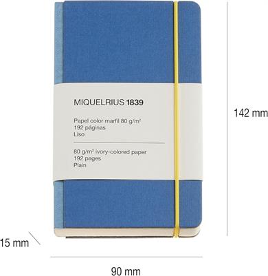 Miquelrius Notebook 1839 - Retro Sert Kapak Çizgisiz Defter Mavi 
