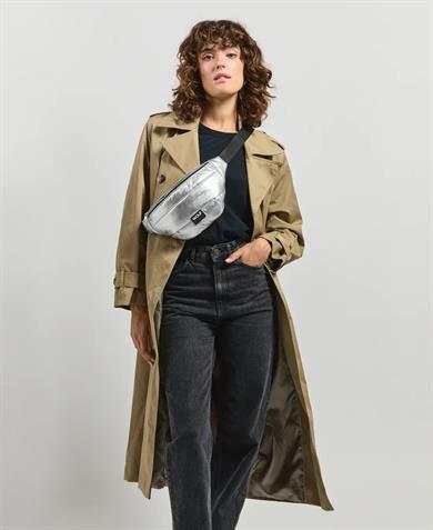 Wouf Bel Çantası Waist Bag Quilted Silver Glossy