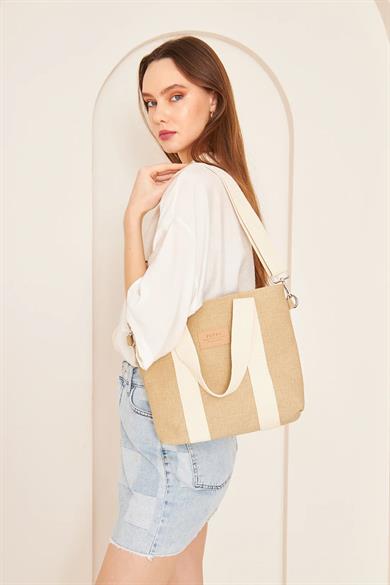 Pupba Omuz Çantası Yaga Tote Bag Taba