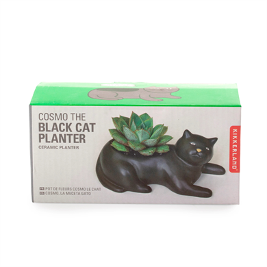 Kikkerland Cosmo the Black Cat Planter-Saksı Siyah Kedi